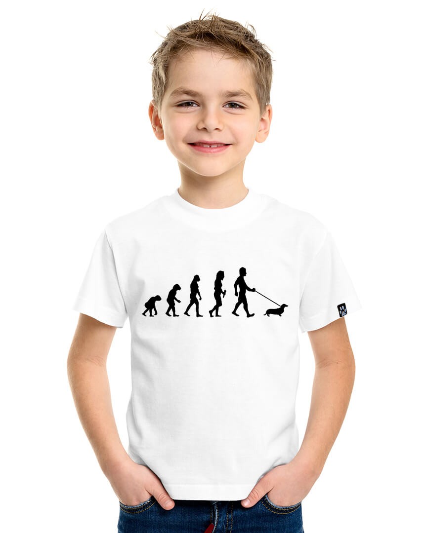 Dětské tričko s motivem evoluce psa