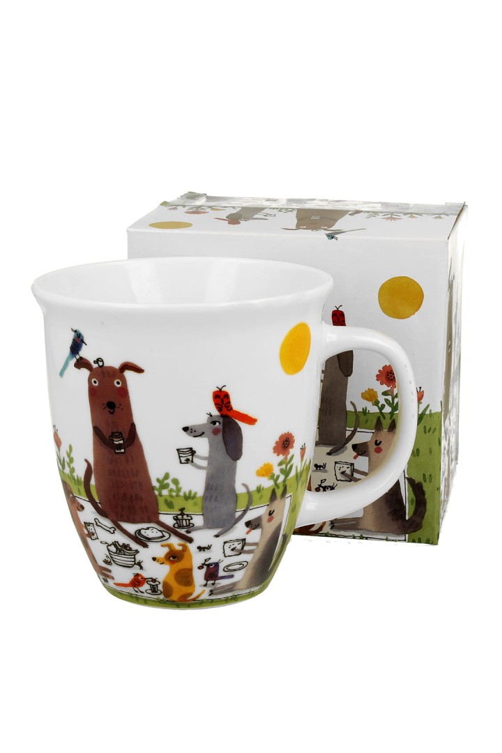 Hrnek 650ml porcelánový piknik se psi